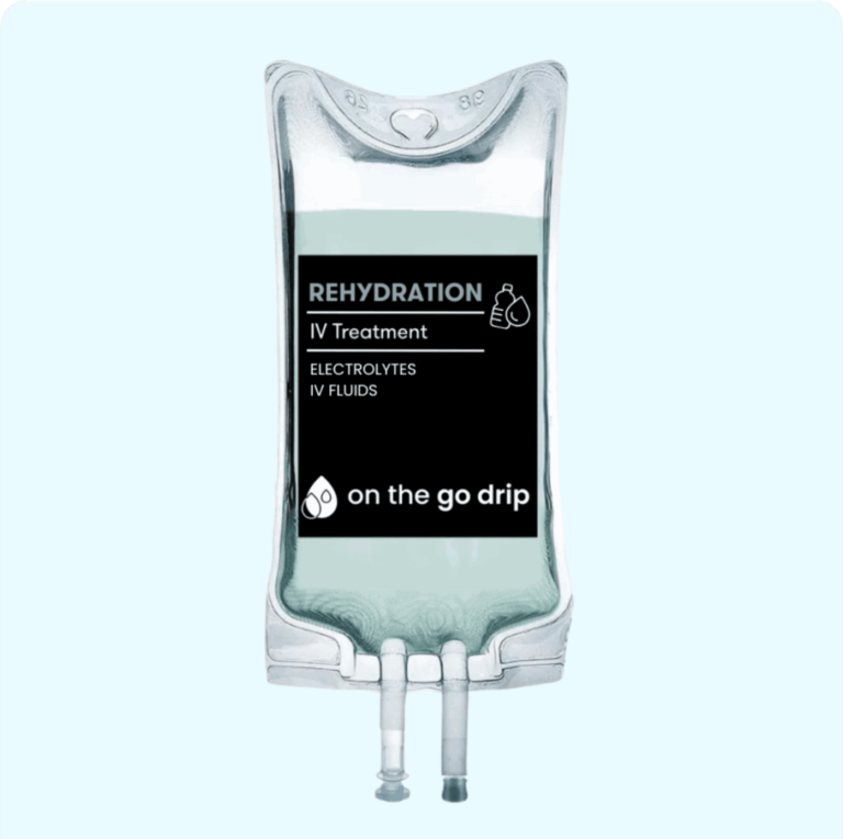 Rehydration IV bag with fluids and electrolytes